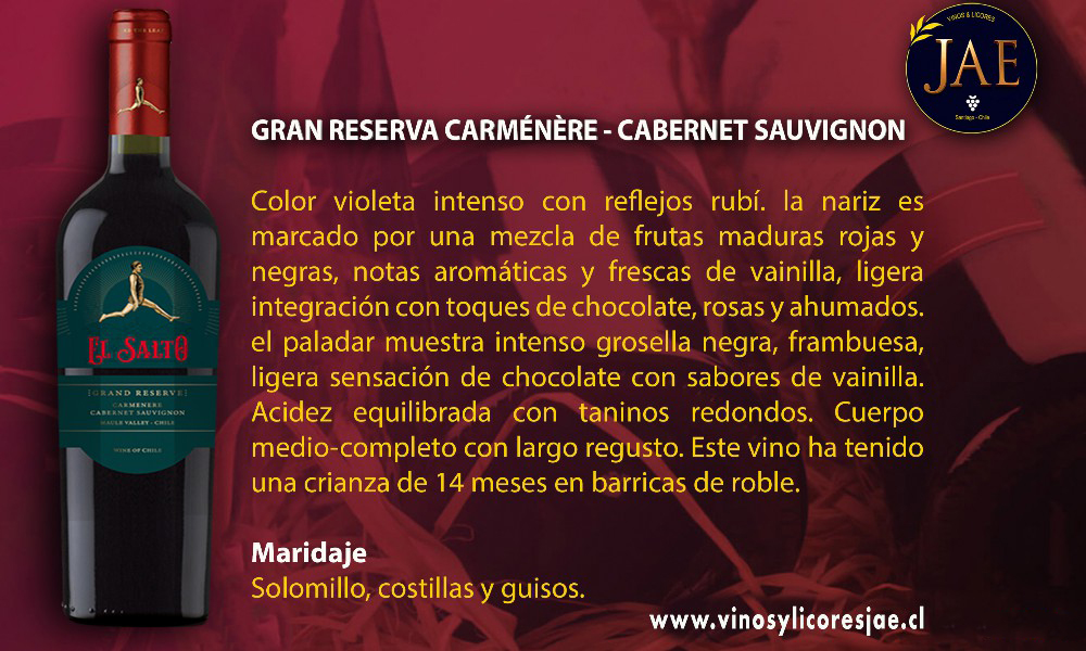 (9)Gran Reserva Carmenere- Cabernet Sauvignon